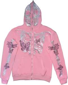 Sudadera con Capucha de Alta Calidad, Unisex, con Media Cremallera, 100% Fibra de Bambú, Ecológica, Corte Regular, Tejido Grueso, Color Rojo, Venta al Por Mayor - Product Image 6