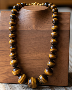 Acheter Collier œil de tigre femmes 18 pouces noué à la main tibétain argent serrure 14K plaqué or cadeau chrétien à la mode perles Design de mode - Product Image 2