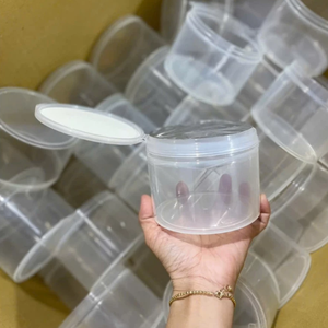 Pot cosmétique en plastique de 250g 500g PP avec couvercle rabattable Pot de crème vide rechargeable pour les soins de la peau Corps Beurre Toner Pad Masque Conteneur - Product Image 6