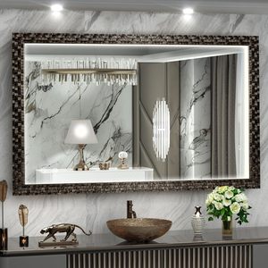 Specchio decorativo a parete moderno 32X24 MDF incorniciato specchio Vanity per il bagno della camera da letto-per la decorazione domestica - Product Image 3