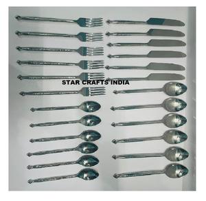 Ensemble de couverts en acier inoxydable plaqué or avec poignée de conception de noeud moyen Look moderne Ensemble de couverts de haute qualité - Product Image 3