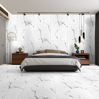 Nouvelle édition 60x120cm Surface brillante polie Carreaux de porcelaine émaillée Finition lisse de texture de marbre pour la zone d'attente et le couloir