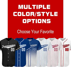 Imprimé personnalisé Double Tricoté Adultes Blanc Baseball Chemises Sublimation Jersey USA Softball Maille Bouton Respirant À Séchage Rapide - Product Image 3
