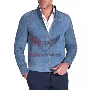 <b>Men</b> Premium <b>Suede</b> <b>Jacket</b> Casual Zip Up Stand Collar Winter Fashion Outerwear - Product Image 1