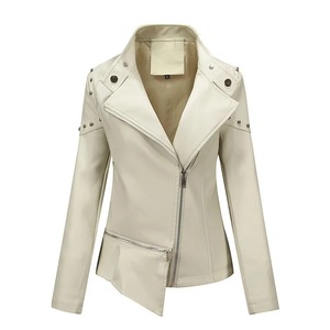 Veste en cuir femmes 2025 veste de base manteau femme hiver moto veste en cuir PU fermeture éclair sweats à capuche vêtements d'extérieur - Product Image 5