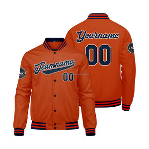 Veste universitaire en cuir et laine personnalisée MCACVJ-93 design de couple assorti avec col montant et logos brodés - Product Image 1