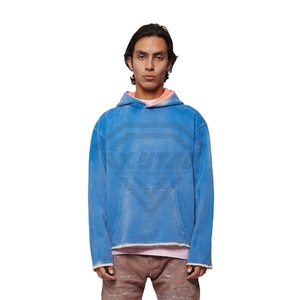Meilleure vente Sweat à capuche en coton délavé à l'acide pour hommes Pull à épaules tombantes imprimé personnalisé vintage pour l'hiver OEM - Product Image 1