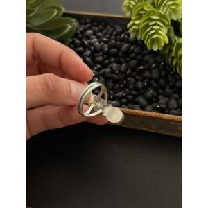 Dave Skeets Mixed Turquoise & Sterling <b>Silver</b> <b>Statement</b> <b>Ring</b> Size 8.75 Bezel Setting Inlay Rhodium Plated for Everyday Wear - Product Image 5