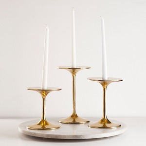 Bougeoir conique en métal noir et doré Candélabre de pièce maîtresse de luxe pour la décoration intérieure Centres de table de mariage Présentoir de table de fête - Product Image 6