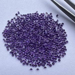 อัญมณีสีม่วงธรรมชาติ1มม. 2มม. อัญมณีเจียระไนแบบตัดเหลี่ยมเพชรพลอยหลวมอัญมณีเทียบแบบตัดเหลี่ยมเพชรพลอยขายส่งขนาดเล็ก - Product Image 1
