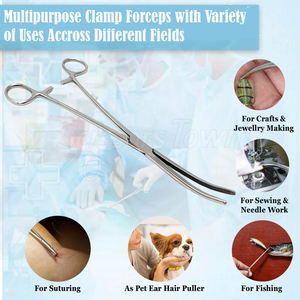 Pinzas hemostáticas de acero inoxidable, abrazadera de bloqueo quirúrgica de 10 pulgadas, instrumento médico reutilizable para uso hospitalario - Product Image 3