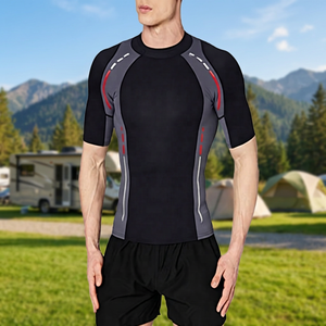 Camiseta Deportiva Unisex de Neopreno de Manga Corta, Negra, Gris, Roja, de Secado Rápido, Compresión, Transpirable y Ecológica - Product Image 3