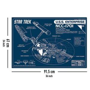 เทคนิคการพิมพ์ดิจิทัลโปสเตอร์แบบแปลน Star Trek NCC-1701 สำหรับงานกราฟิก - Product Image 4
