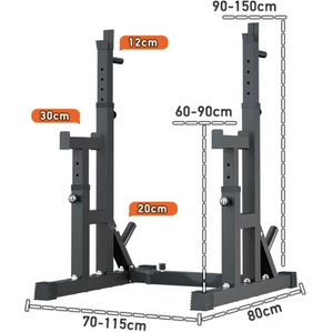 Barre de musculation pour rack de squat demi-cercle avec ceinture de sécurité, station de dips, équipement de fitness pour salle de sport - Product Image 2