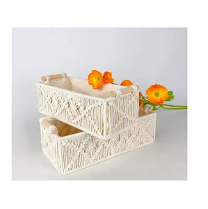 Cesta de almacenamiento de macramé de aspecto fabuloso, baño, guardería, dormitorio, sala de estar, decoración, accesorios para el hogar, la mayoría de las tendencias - Product Image 1