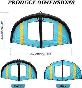 Cometa inflable portátil de aluminio de mano ligera con alas de surf con ventanas para deportes acuáticos y surf en la nieve - Product Image 5