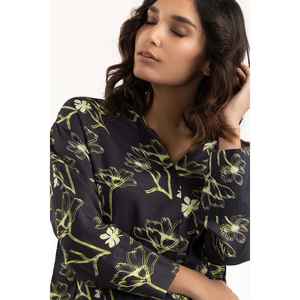 Haut en tricot noir à fleurs pour femme 224-217-022 - Product Image 5