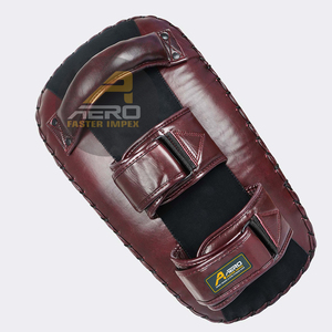 AERO MMA Muay Thai guantes de enfoque curvo almohadillas de entrenamiento logotipo personalizado OEM cuero genuino profesional Kickboxing almohadillas de bloqueo - Product Image 6