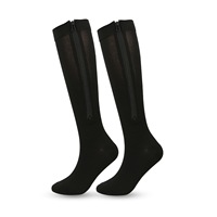Chaussettes de compression à fermeture éclair pour femmes, hauteur genou, avec fermeture éclair latérale, chaussettes de compression pour le sport et le cyclisme