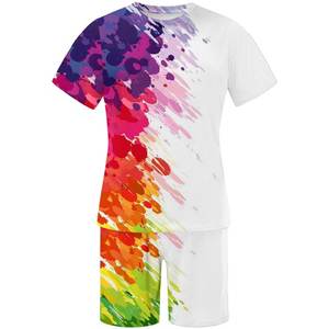 Hommes décontracté solide impression survêtement Gym Fitness 2 pièces ensemble d'entraînement séchage rapide été Sports de plein air pantalon chemise conception respirante - Product Image 4