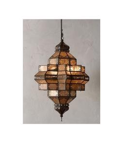 Lanterne en fer métallique à suspendre élégante avec un design de coupe complexe et une poignée pour une portabilité facile dans la décoration de la maison - Product Image 2