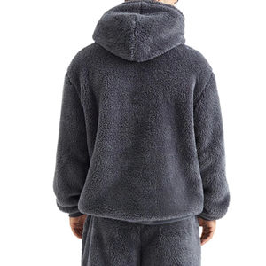 Sherpa Fleece Warm Sweat <b>Suit</b> Hoodie and Sweat <b>Pants</b> Set Winter Fashion Cozy Casual Loungewear Tracksuit <b>for</b> Men <b>Women</b> - Product Image 5
