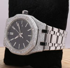 Collection de montres unisexes de luxe de qualité standard, 41 mm, diamants en moissanite de clarté VVS, montres à quartz disponibles en Inde - Product Image 3