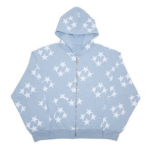 2024 personalizado Puff impresión sudaderas con capucha de manga larga con estampado de letras Zip Up Sudadera con capucha para hombres y mujeres - Product Image 4