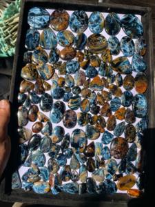 หินอัญมณีทรงวงรีทรงพลอยอัญมณีทรงหลวมทำจากหินไฟสีฟ้าธรรมชาติเป็นของขวัญสำหรับเธอ - Product Image 2