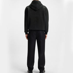 Chándales para hombre en color negro liso, diseño NUEVO y sencillo, con bolsillos tipo canguro, tallas grandes, mangas regulares, precio razonable, en venta. - Product Image 6