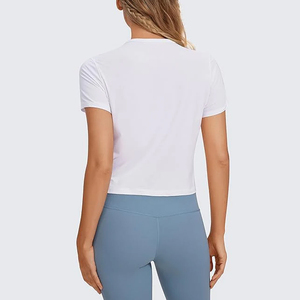 T-Shirt court 100% coton pour femmes coupe ajustée respirant séchage rapide haute qualité été Streetwear haut court prix bas - Product Image 2