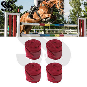 Ensemble de 4 bandages pour jambes en polaire pour chevaux, utilisation en écurie, fermeture à crochets et boucles, couleurs personnalisées disponibles, soins préventifs - Product Image 3
