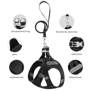 Harnais pour chien avec logo personnalisé Harnais pour chien léger Ensemble laisse réglable en nylon avec corde ronde - Product Image 6