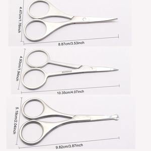 1 pièce Ciseaux de précision en acier inoxydable argenté à surface miroir pour manucure, pédicure, sourcils, nez, moustache, barbe et cuticules - Product Image 5