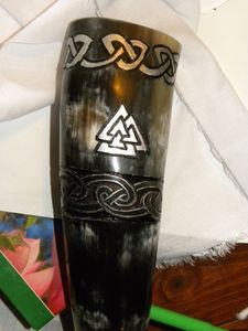 Corne à boire Viking faite à la main de meilleure qualité tasse en céramique de corne naturelle exportée de l'Inde - Product Image 4