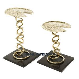Brass Leaf Designing 3 Joining Candle Holder Premium Quality Table Accessories Restaurant and Hotel Ware Candle Holders for <b>Sale</b> - Product Image 6