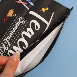 Bolsa de <span class=keywords><strong>Kit</strong></span> de Supervivencia para Maestros con Impresión Personalizada, Bolsa Impermeable con Cierre Deslizante de PE Negro, Estuche para Lápices, Regalo para Maestros, Bolsa de Cosméticos - Product Image 4