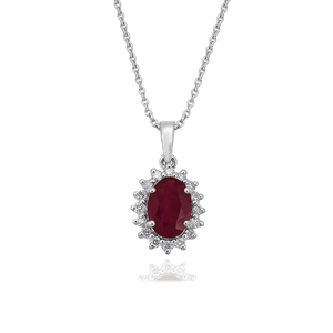 Venta caliente colgante de circón personalizado S925 collar de piedra de rubí de plata esterlina para damas - Product Image 2