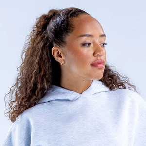 Sudadera con capucha gris personalizada de talla grande para mujer, ropa deportiva transpirable antiarrugas de algodón, Sudadera con capucha para mujer - Product Image 6