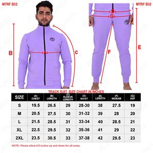 Survêtement pour hommes Survêtement à fermeture éclair Survêtement en polaire 100% coton Poches contrastées avec panneaux - Product Image 6