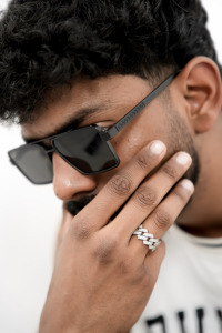 <b>Mens</b> 925 <b>Silver</b> Moissanite Cross Statement <b>Ring</b> Iced Pave Baguette Stone Luxury Religious Jewellery <b>For</b> <b>Men</b> - Product Image 4