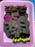 Cheveux indiens vierges ondulés en vrac pour tressage, longs avec pointes pleines - Cheveux humains naturels purs pour décoloration ou coloration