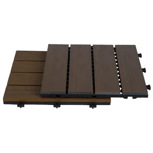 Hot Koop Wpc Composiet 300*300Mm Wpc Diy Tegel In Elkaar Grijpende Wpc Decking Tegel Voor Buiten