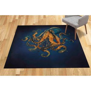 Tapis imprimé pieuvre : Tapis d'intérieur moderne en chenille personnalisé avec motif animal, tapis à poils doux - Product Image 1