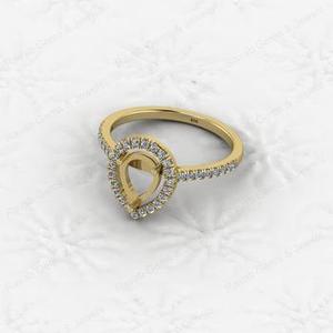 Best Quality 925 Silver 6x8mm Semi Mount <b>Blank</b> Setting <b>Ring</b> Ashes Resin Jewelry Findings for Wedding Jewelry Pear Gemstone - Product Image 6