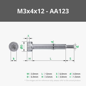 Tornillos de Cabeza Cilíndrica M3 (SHSS) de Acero al Carbono con Acabado de Zinc, Longitud de 40 mm - Product Image 6