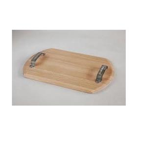 Plateau de service de nourriture de conception de sculpture populaire couleur noyer avec poignée de coupe Plateau de service en bois d'acacia de qualité supérieure. - Product Image 4