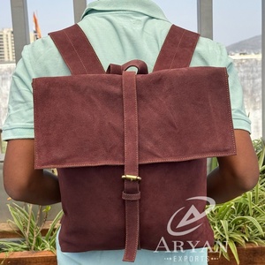 Nouveau à la mode voyage Vintage tendance personnalisé grande capacité sac à dos en cuir suédé véritable pour hommes et femmes sac d'école sacs pour ordinateur portable - Product Image 1