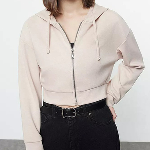 Sudadera Corta de Manga Larga para Mujer, Ligera, de Alta Calidad, con Logotipo Personalizado, Ajustada, al por Mayor, 2025 - Product Image 3
