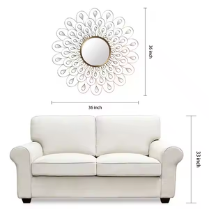 Miroir mural en métal fait main design moderne miroir décoratif fantaisie d'excellente qualité pour le salon - Product Image 5